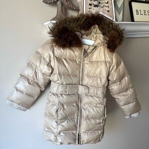 Baby Gap 2T Tan/gold Puffer Coat